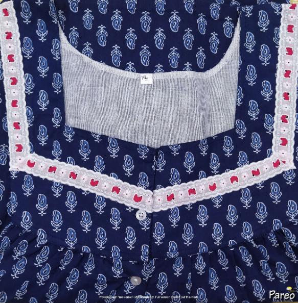 Cotton Half Open Xlarge Printed Nighty
