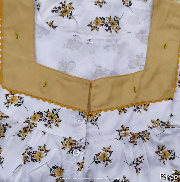 Rayon Half Open Large Printed Nighty