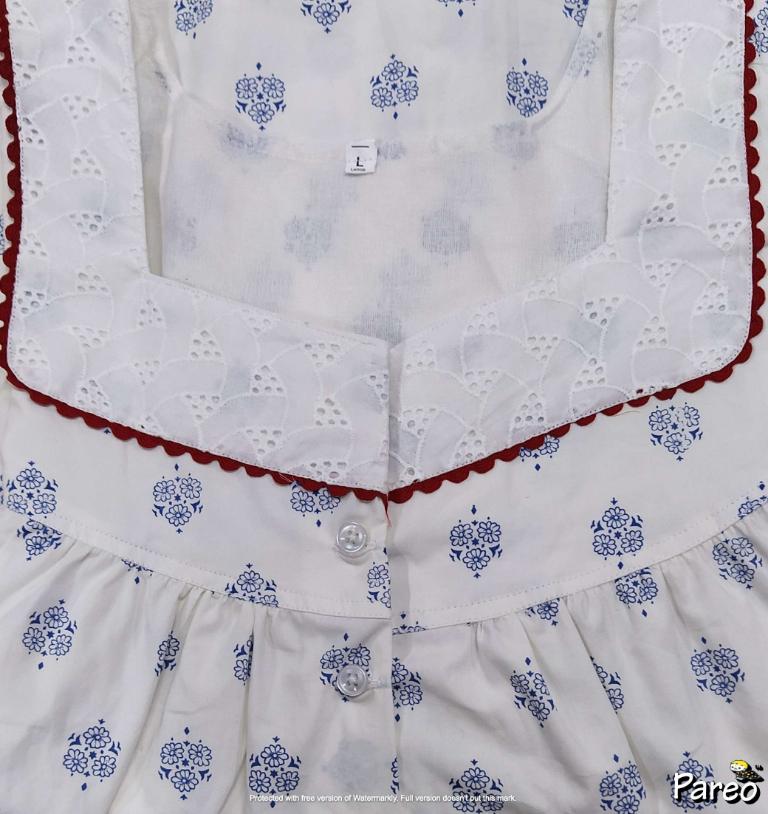 Cotton Half Open Large Printed Nighty