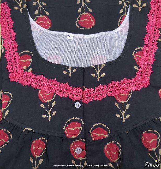 Cotton Half Open Xlarge Printed Nighty