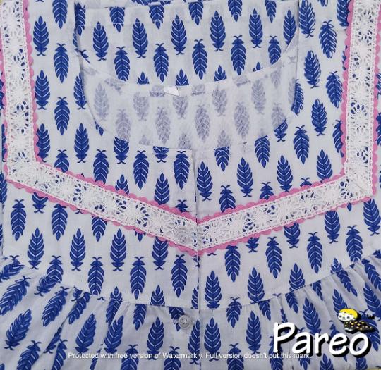 Cotton Half Open Xlarge Printed Nighty
