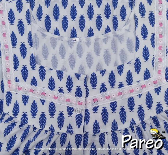 Cotton Half Open Xlarge Printed Nighty