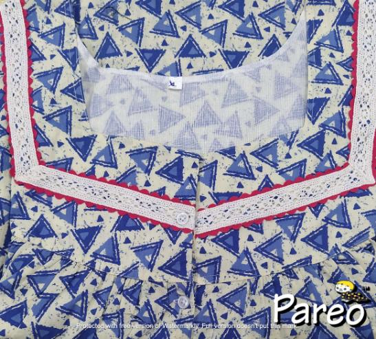 Cotton Half Open Xlarge Printed Nighty