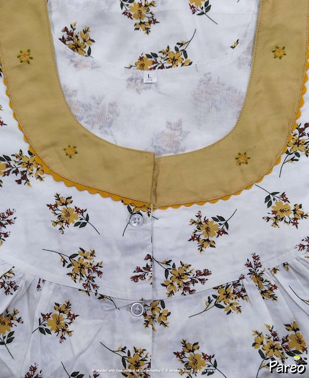 Rayon Half Open Large Printed Nighty