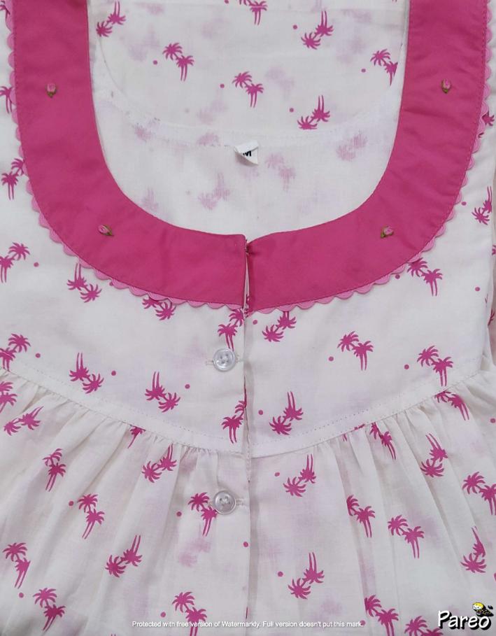 Cotton Half Open Medium Printed Nighty