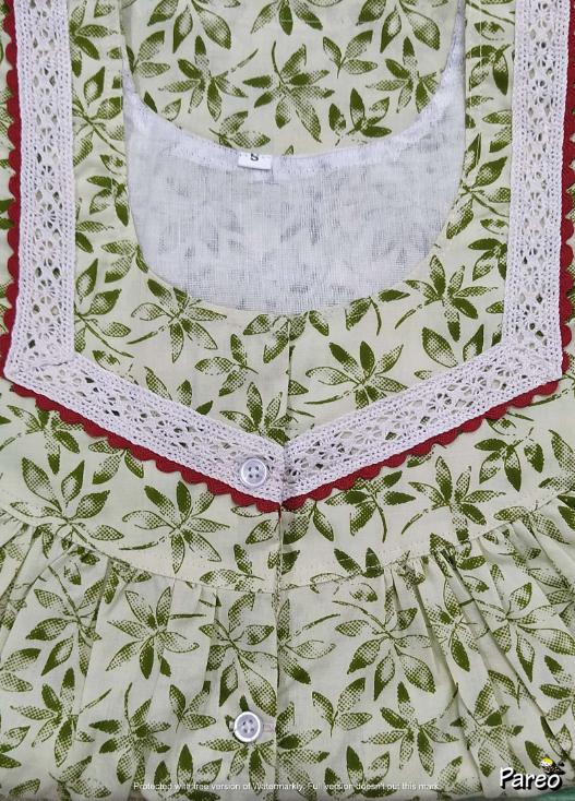 Cotton Half Open Small Printed Nighty