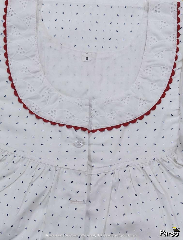 Cotton Half Open Small Printed Nighty