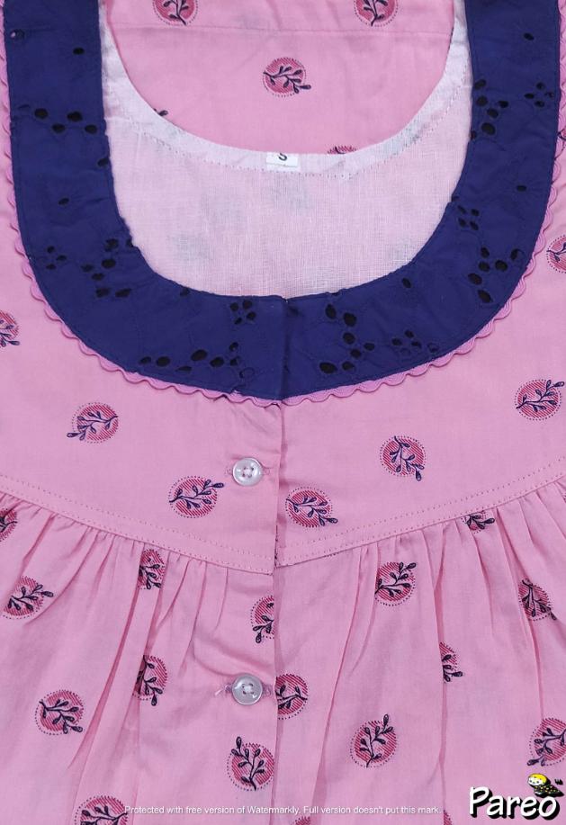 Cotton Half Open Small Printed Nighty