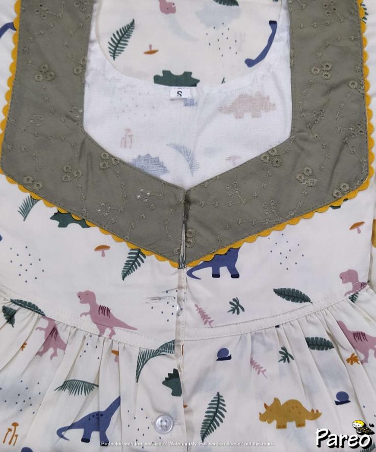 Cotton Half Open Small Printed Nighty