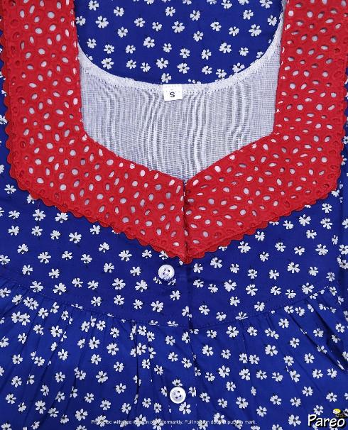 Rayon Half Open Small Printed Nighty