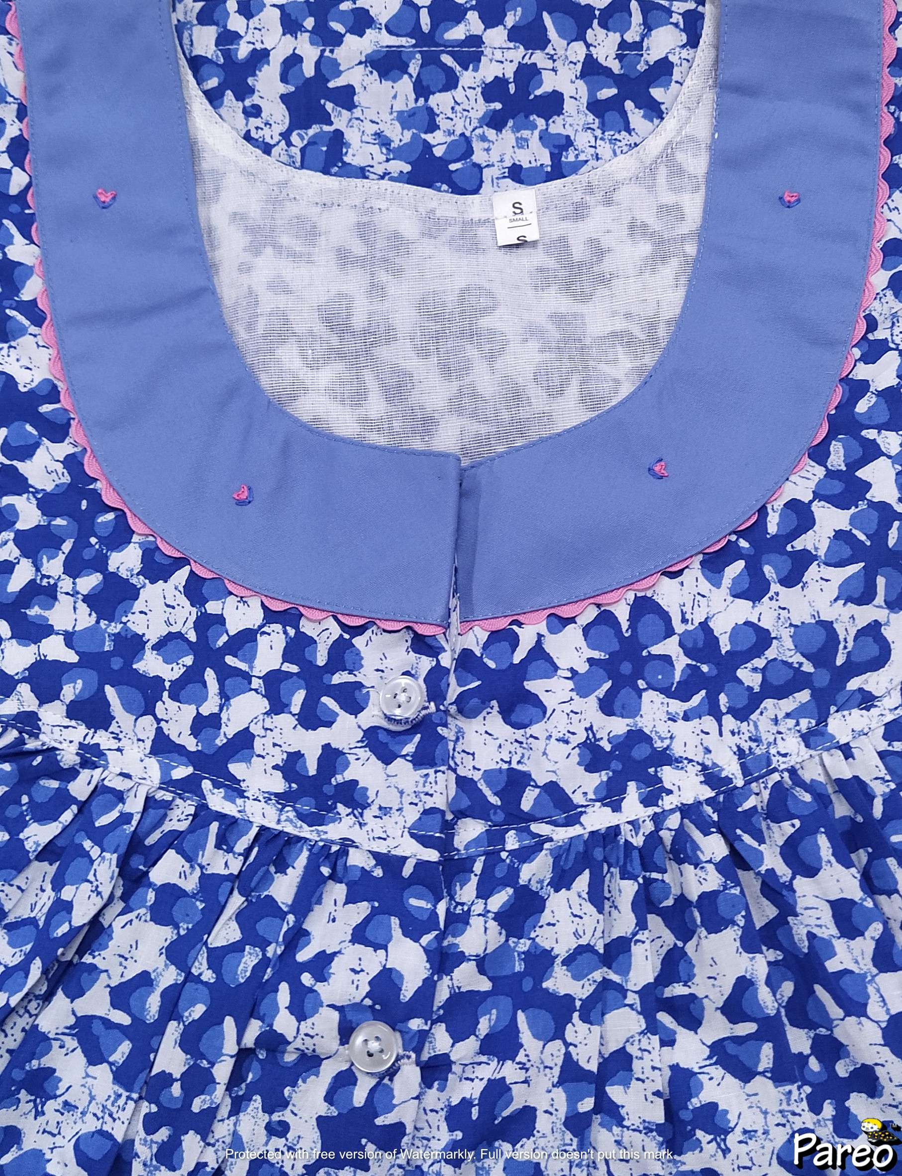 Cotton Half Open Small Printed Nighty