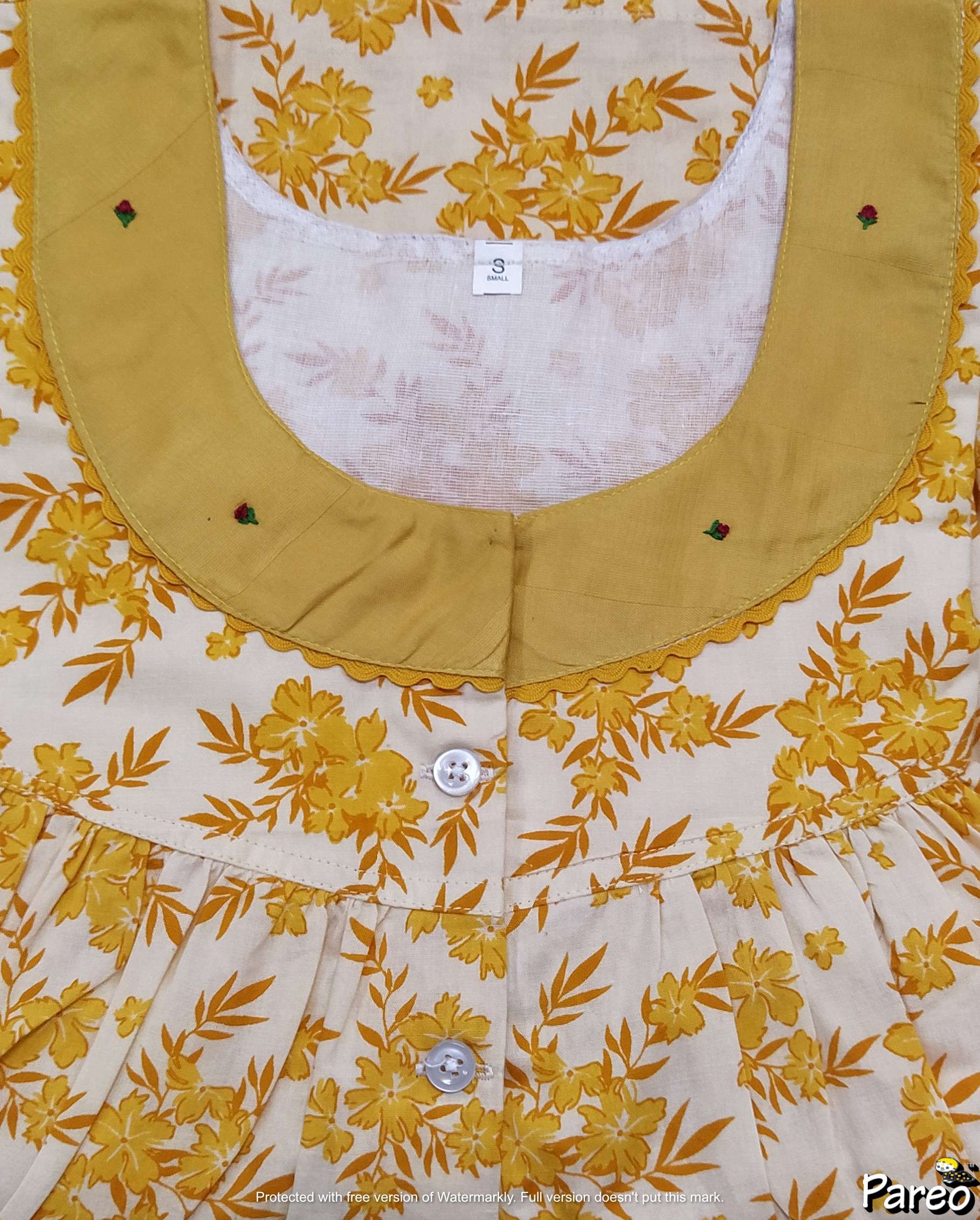 Cotton Half Open Small Printed Nighty