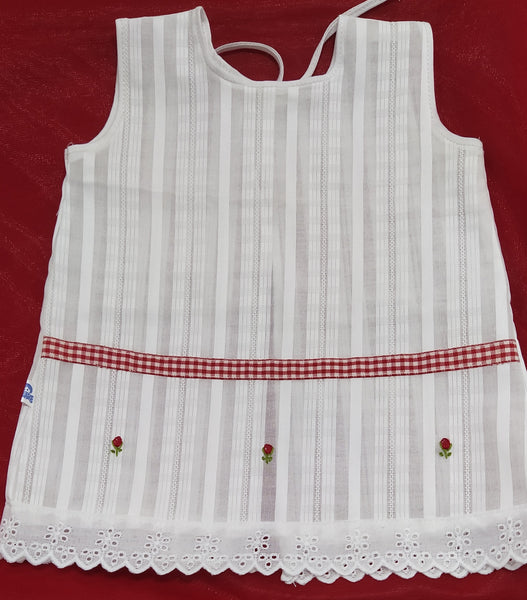 Q Frock 100% cotton in Red and Pink with Hand Embroidery