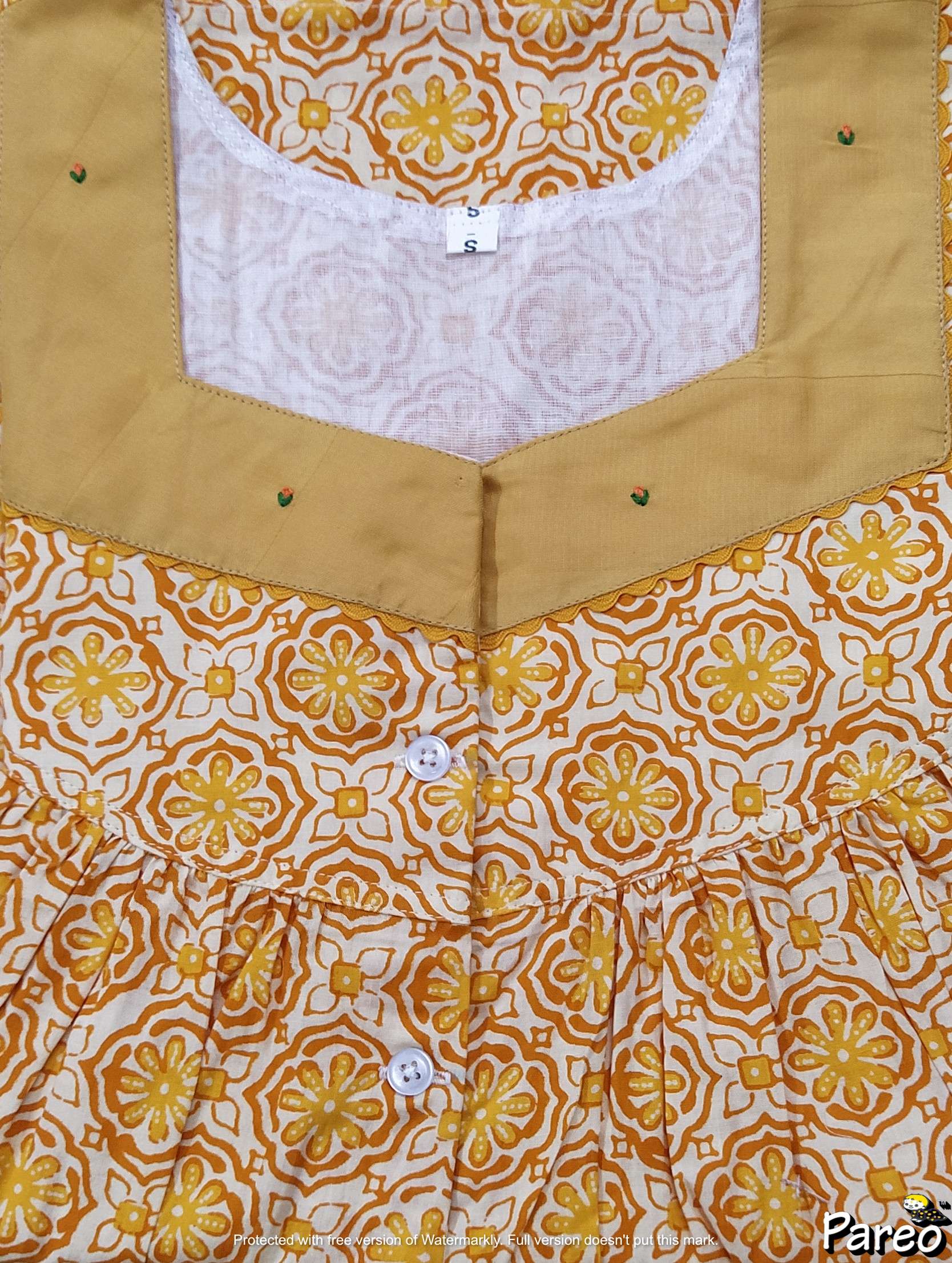 Cotton Half Open Small Printed Nighty