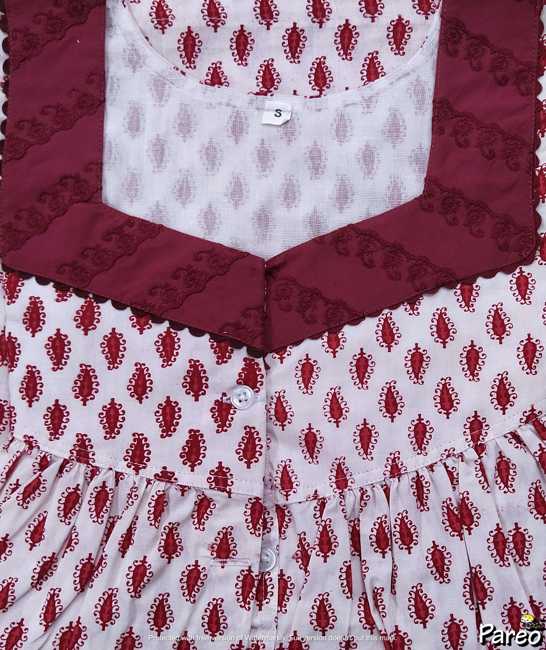Cotton Half Open Small Printed Nighty