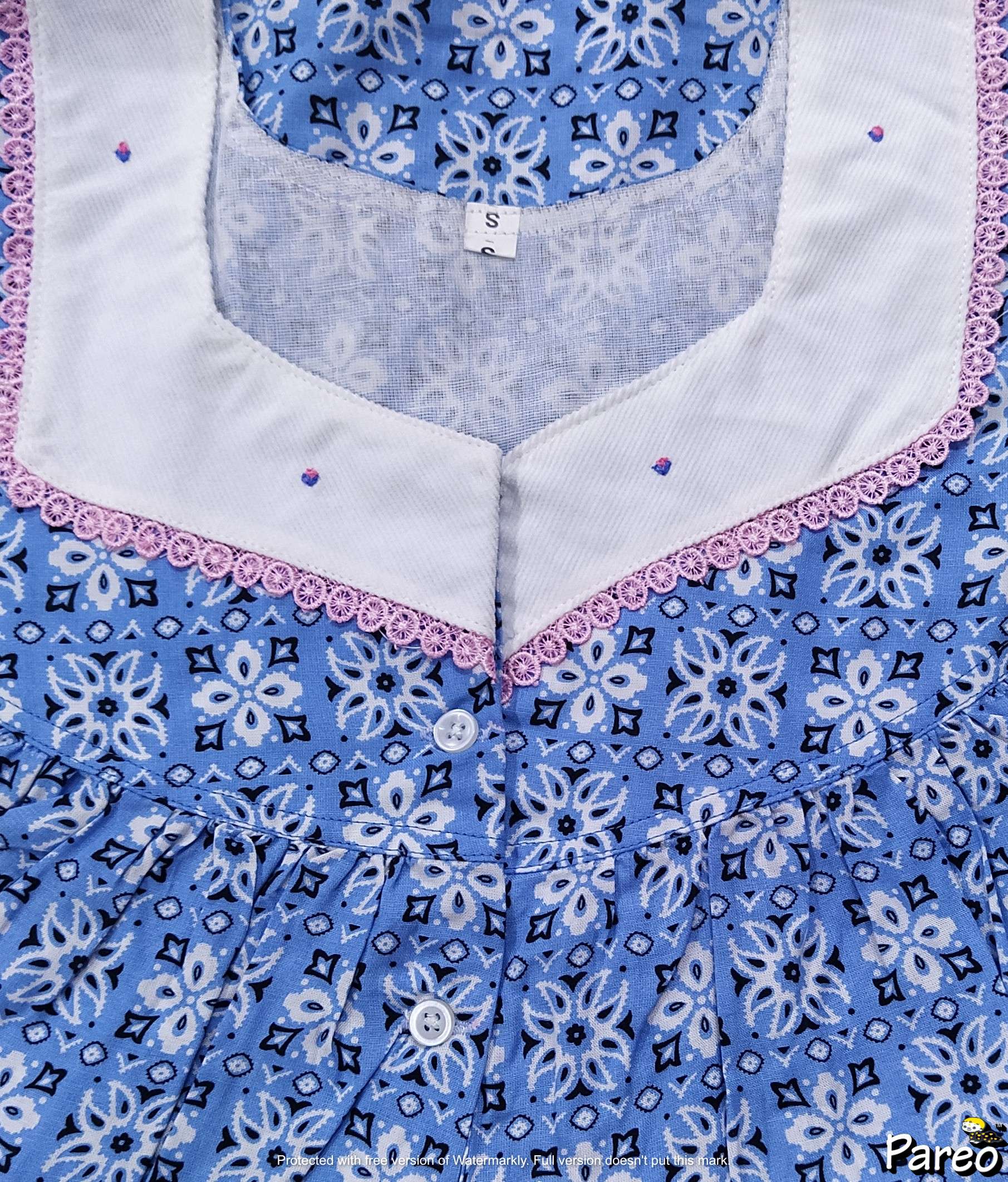 Rayon Half Open Small Printed Nighty