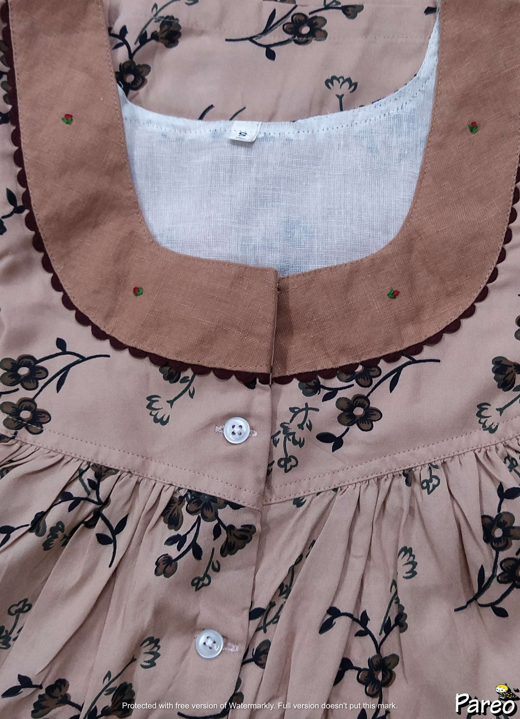 Rayon Half Open Small Printed Nighty