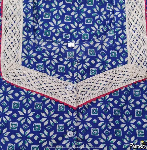 Cotton A-Line Large Printed Nighty