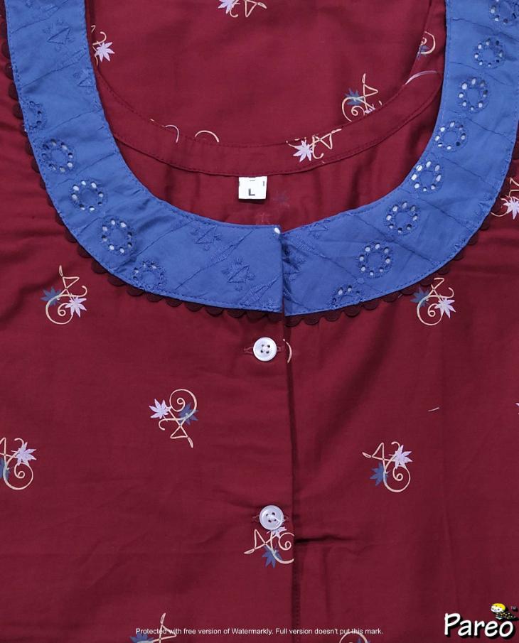 Cotton A-Line Large Printed Nighty