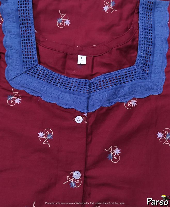 Cotton A-Line Large Printed Nighty