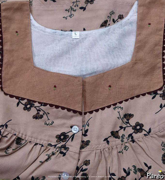 Rayon Half Open Large Printed Nighty