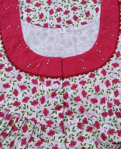 Cotton Half Open Large Printed Nighty