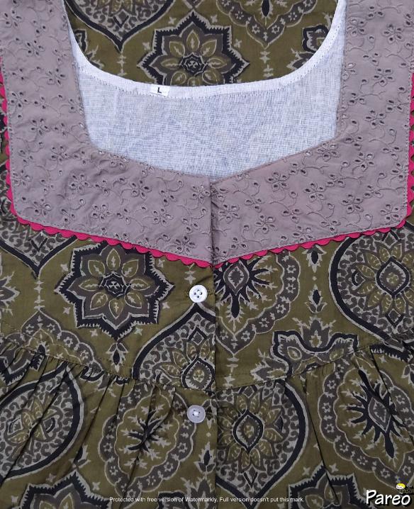 Cotton Half Open Large Printed Nighty