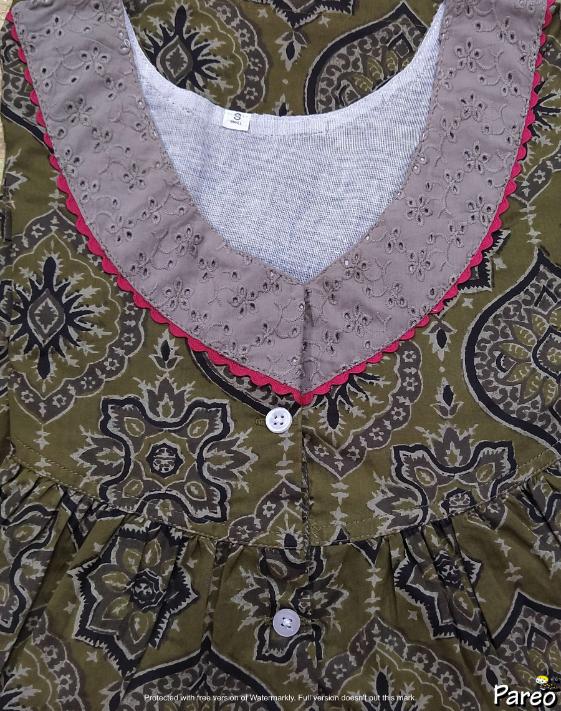 Cotton Half Open Small Printed Nighty