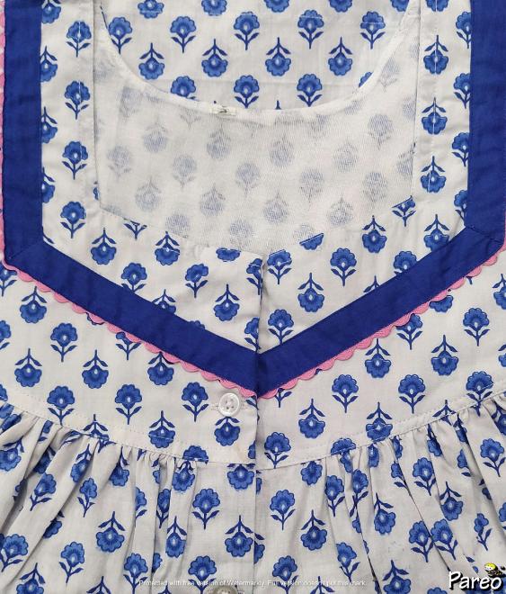 Cotton Half Open Small Printed Nighty