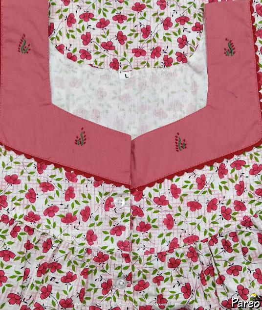 Cotton Half Open Large Printed Nighty