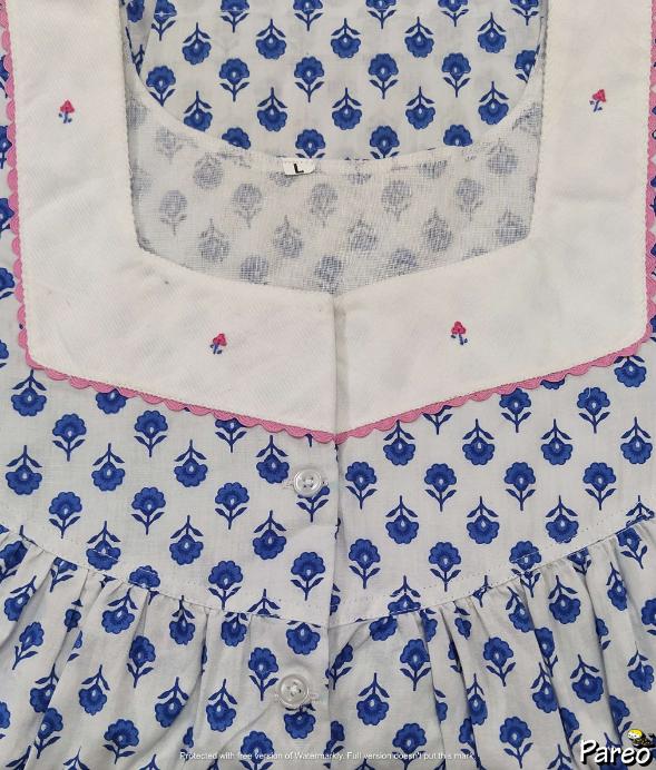 Cotton Half Open Large Printed Nighty