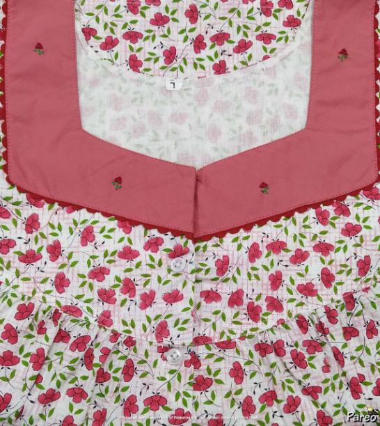 Cotton Half Open Large Printed Nighty