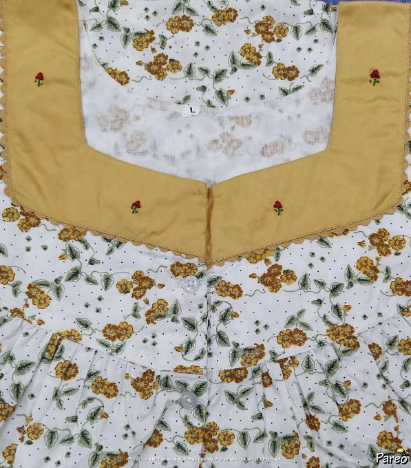 Cotton Half Open Large Printed Nighty