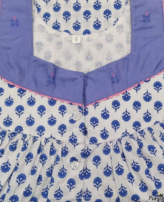 Cotton Half Open Small Printed Nighty