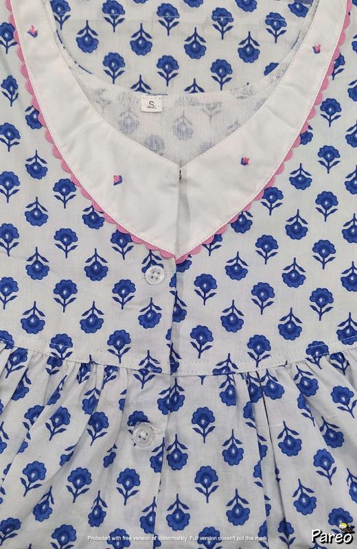 Cotton Half Open Small Printed Nighty