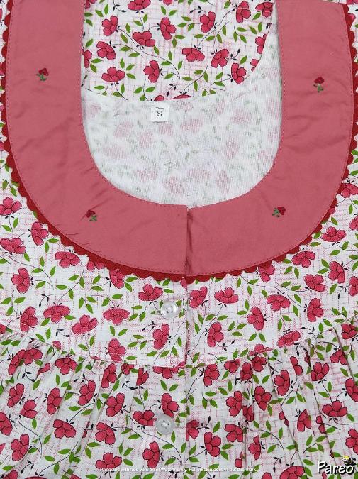 Cotton Half Open Small Printed Nighty