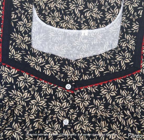 Cotton Half Open Large Printed Nighty