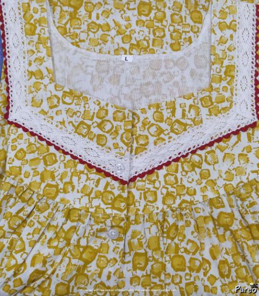 Cotton Half Open Large Printed Nighty