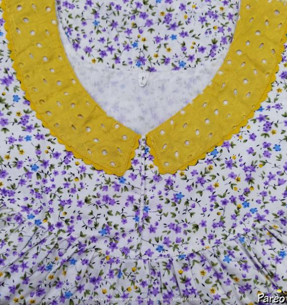 Cotton No Open Medium Printed Nighty short length 49"