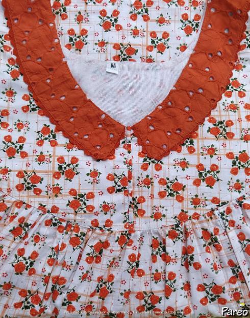 Cotton With Dual Side Zip Medium Printed Nighty