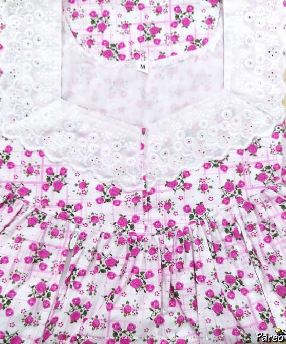 Cotton With Dual Side Zip Medium Printed Nighty