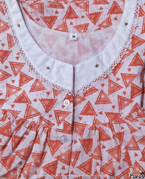 Cotton Half Open Medium Printed Nighty