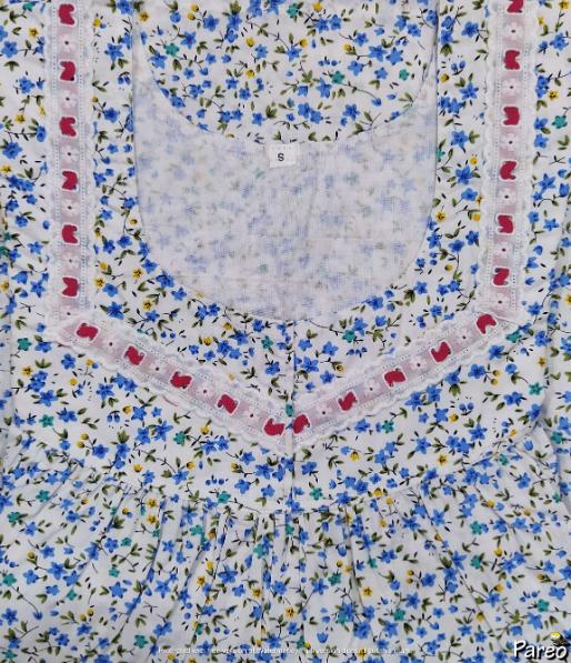 Cotton No Open Small Printed Nighty