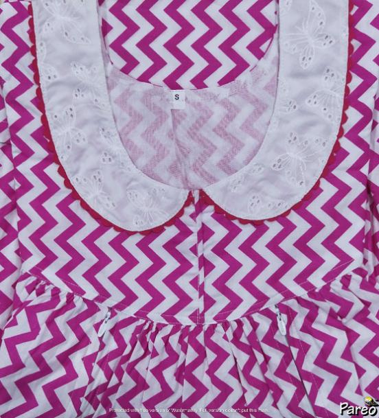 Cotton No Open Small Printed Nighty