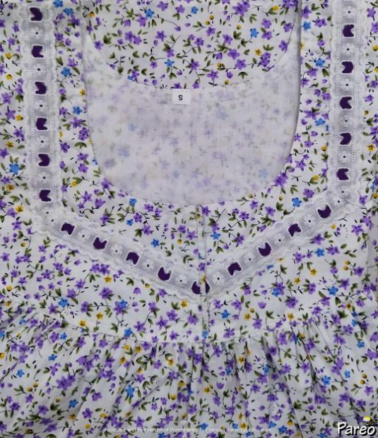 Cotton No Open Small Printed Nighty