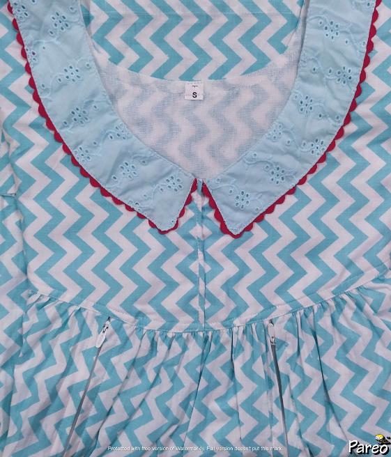 Cotton Side zip Small Printed Nighty