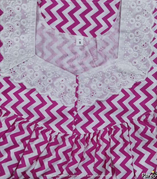 Cotton No Open Small Printed Nighty