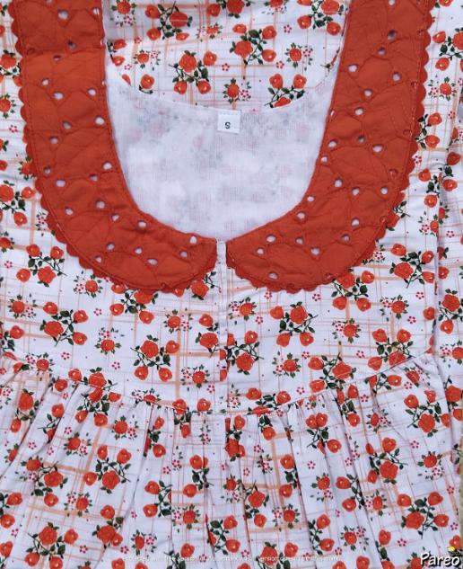 Cotton No Open Small Printed Nighty