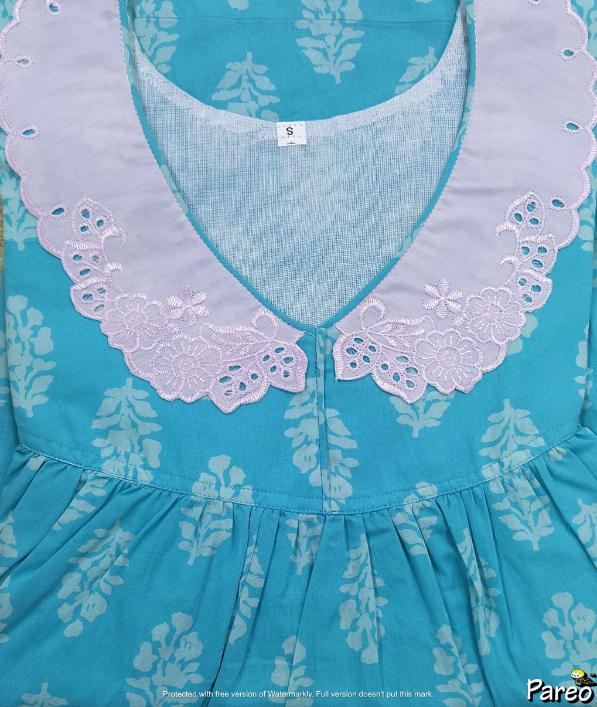 Soft Cotton No Open Small Printed Nighty