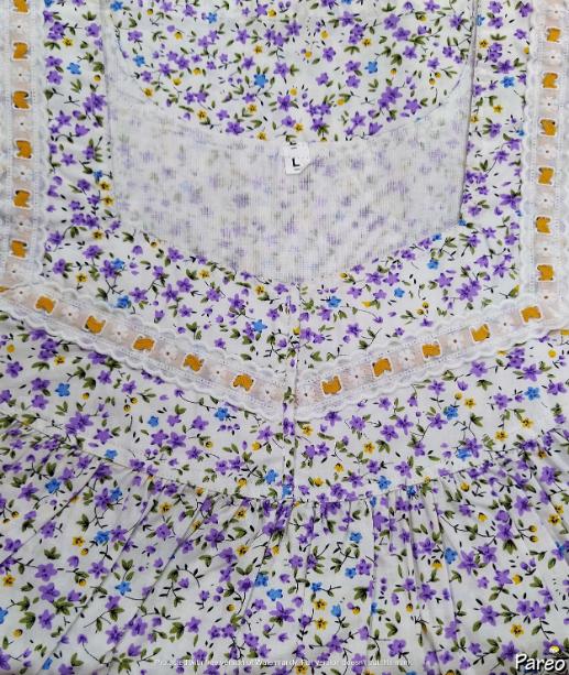 Cotton No Open Large Printed Nighty